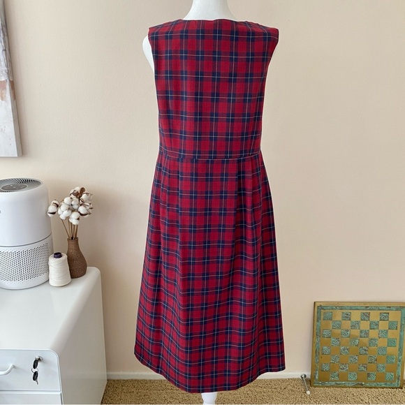 Vintage Plaid Dress with Pockets Red Maternity Sz L/XL - Picture 6 of 13